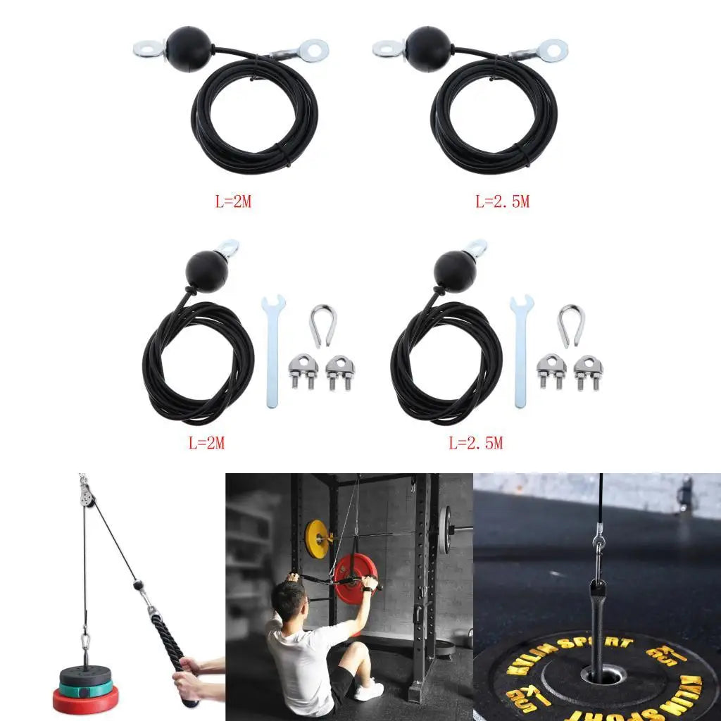 Heavy Duty Fitness LAT Lift Pulley Cable System Steel Rope, Biceps , Triceps Roller Home and Gym Equipment Cable Replacement