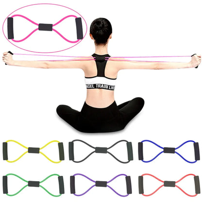 8 Shape Yoga Pull up Band Elastic Band Rope Latex Rubber Arm Resistance Fitness Exercise Chest Expander Pilates Yoga Home Gym