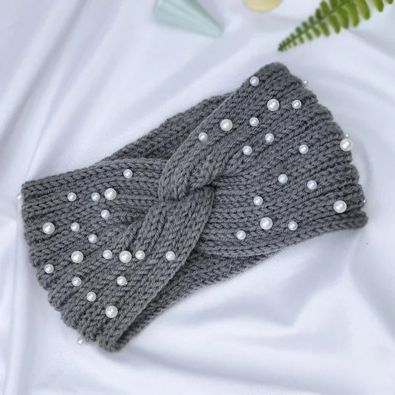 Autumn Winter Solid Crochet Knitting Wool Women Headband Weaving Cross for Handmade DIY Hair Bands Warm Sweet Girl Hair Accessor