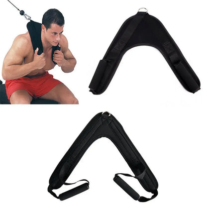 Fitness Abdominal Crunch Straps V-Shaped Drag Handle Exercise Pulling Harness Shoulder Strap Belt for Gym Fitness Equipment